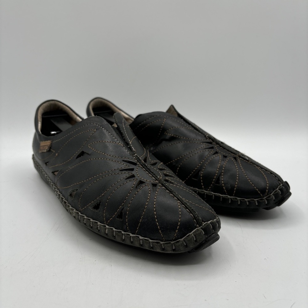 Pikolinos Jerez Loafers Womens US 7.5 Black Calfskin Leather‎ Slip On Shoes